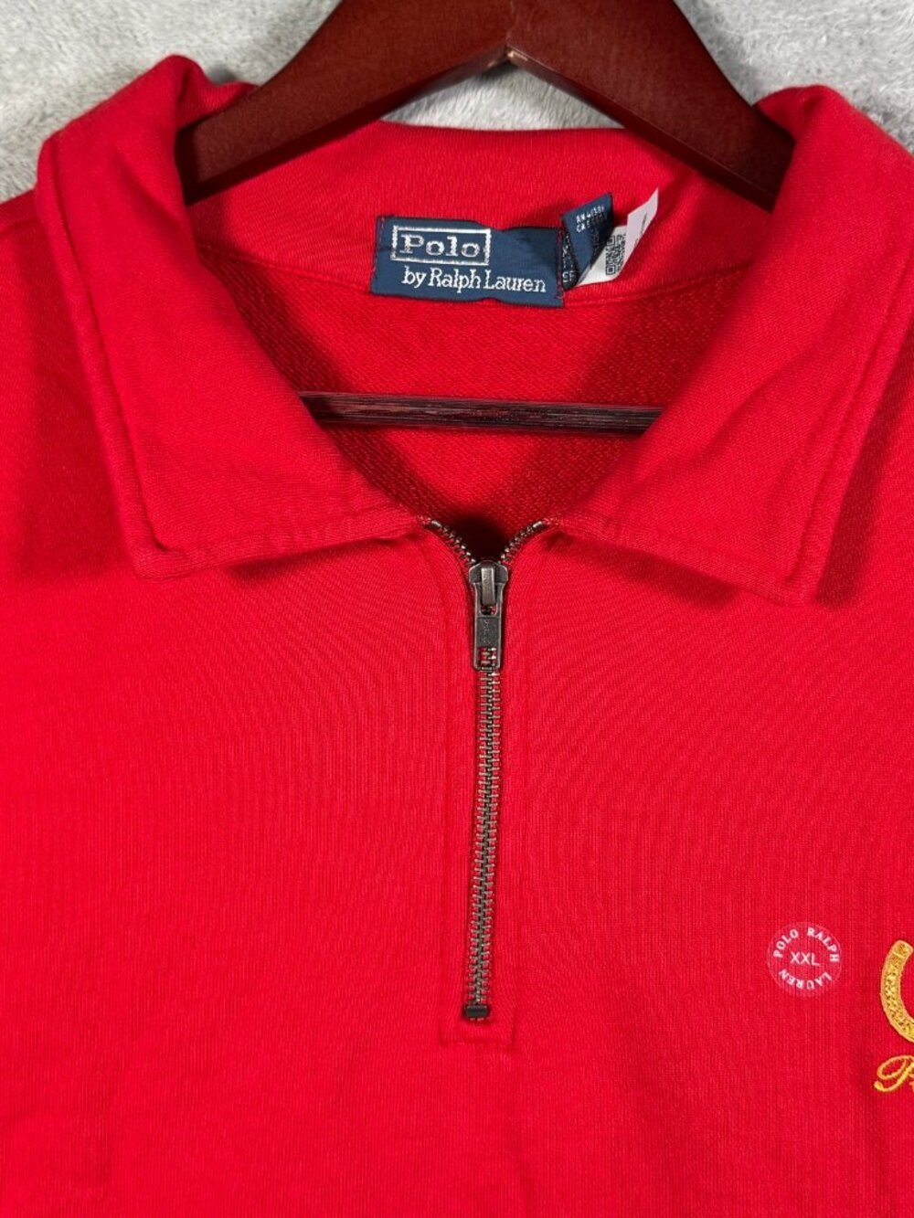 Polo Ralph Lauren Sweatshirt Men XXL Red Year of Horse 1/4 Zip Pullover Loopback